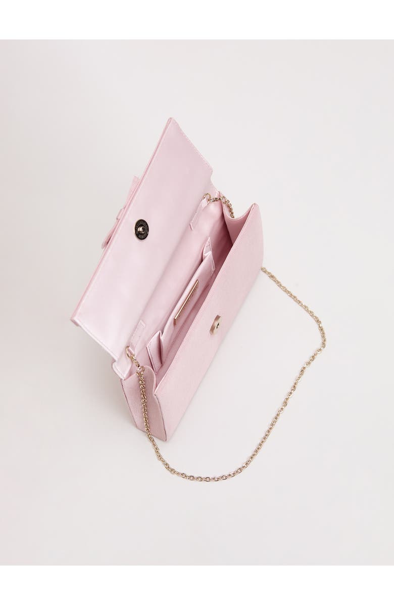 Phase Eight Grosgrain Bow Clutch, Alternate, color, Pale Pink
