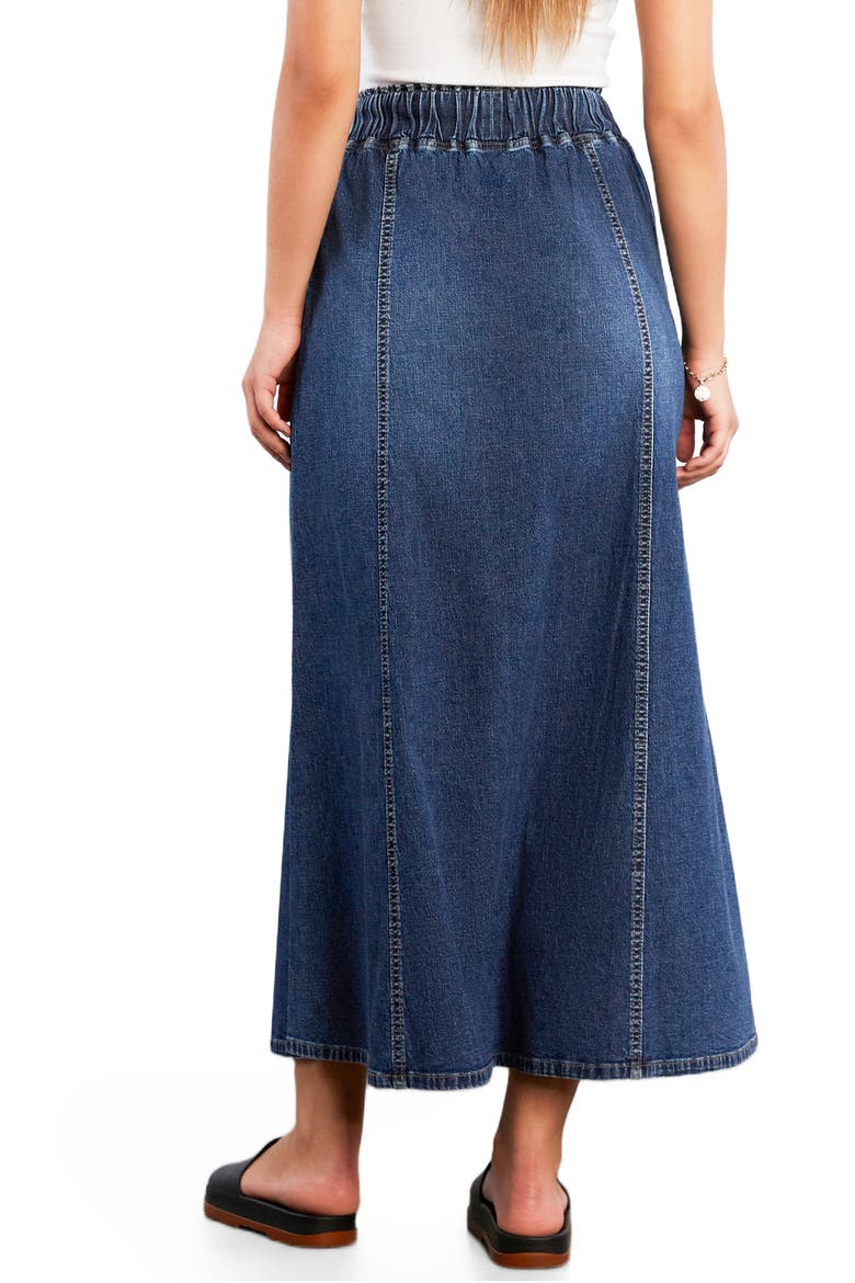 Tie Waist Denim Skirt, Alternate, color, SHARK BLUE