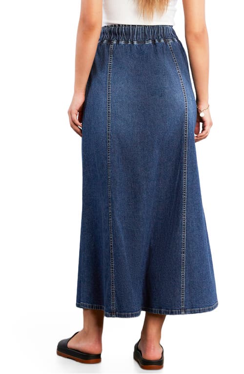 Wash Lab Denim Tie Waist Denim Skirt In Blue