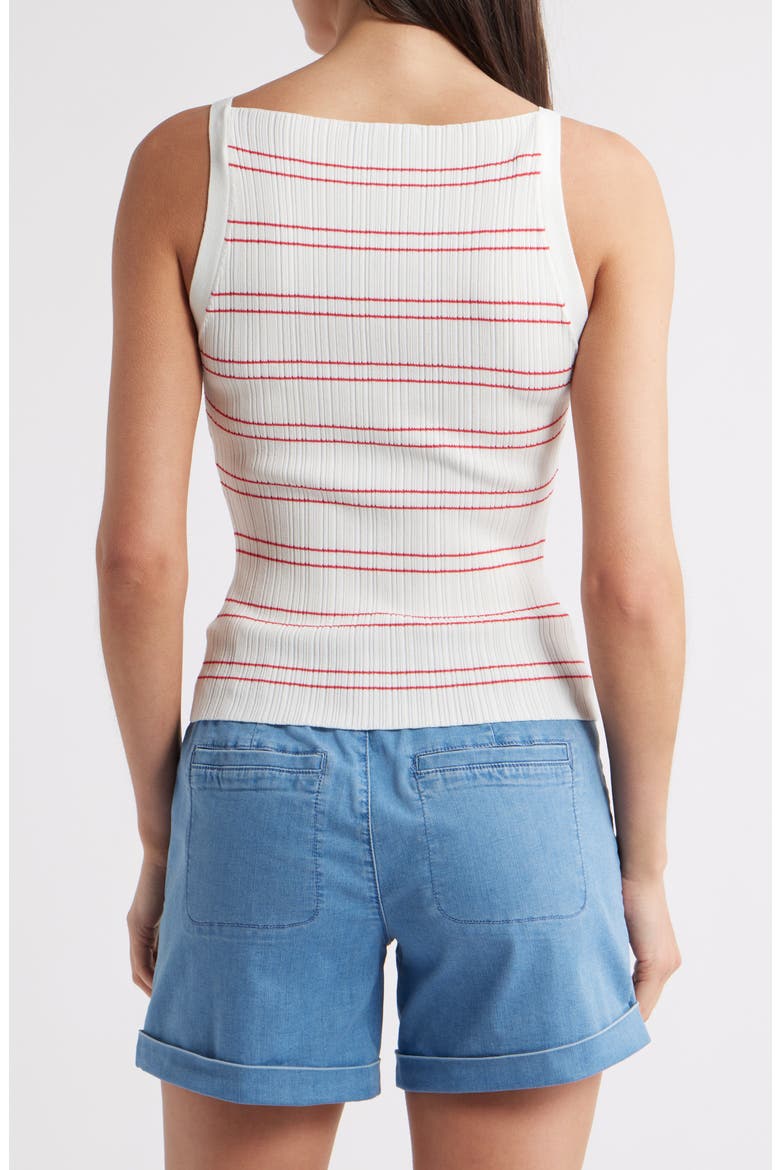 Yuelia Stripe Boat Neck Tank, Alternate, color, WHITE/ PETUNIA