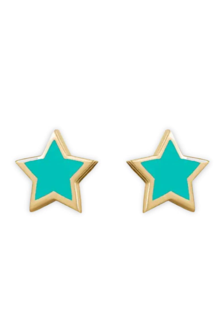 Kids' Sterling Silver Star Stud Earrings in Gift Bottle, Alternate, color, Blue
