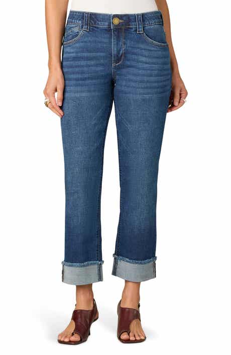 Frayed High Waist Ankle Boyfriend Jeans