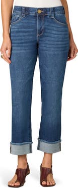 Wit & Wisdom Frayed High Waist Ankle Boyfriend Jeans