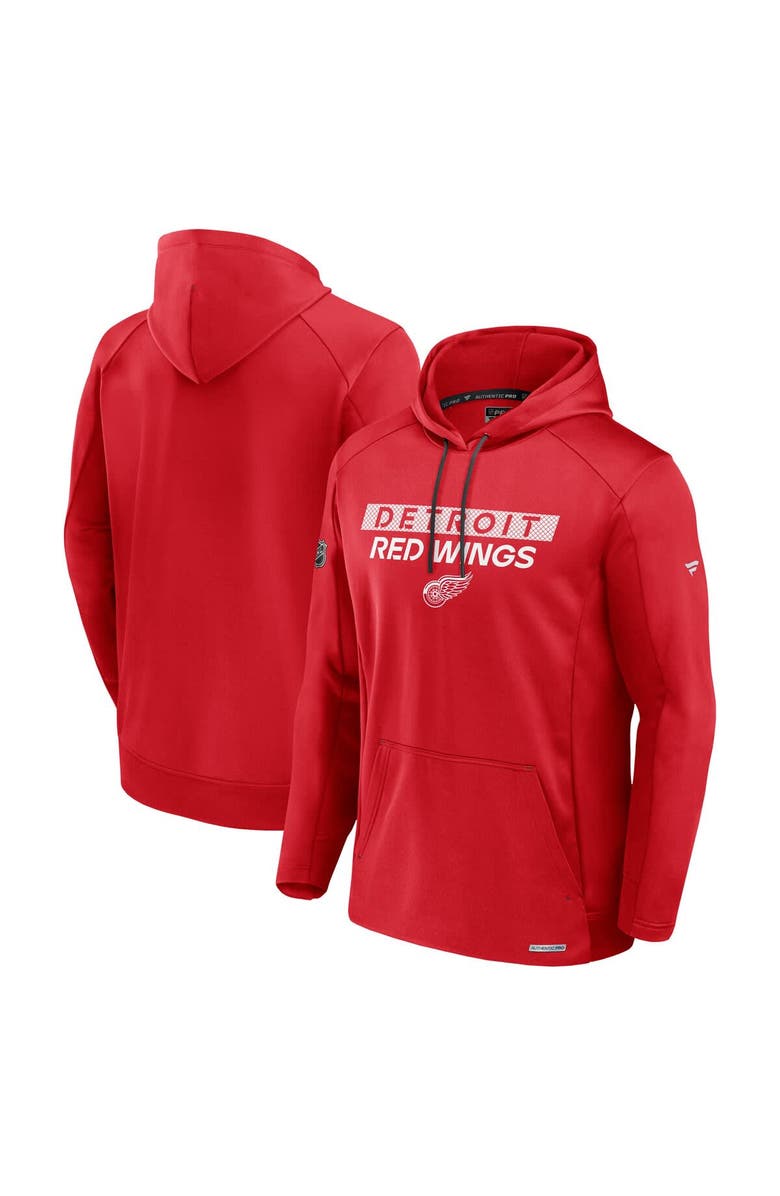 FANATICS Men's Fanatics Red Detroit Red Wings Pro Rink Fleece Pullover Hoodie, Main, color, 