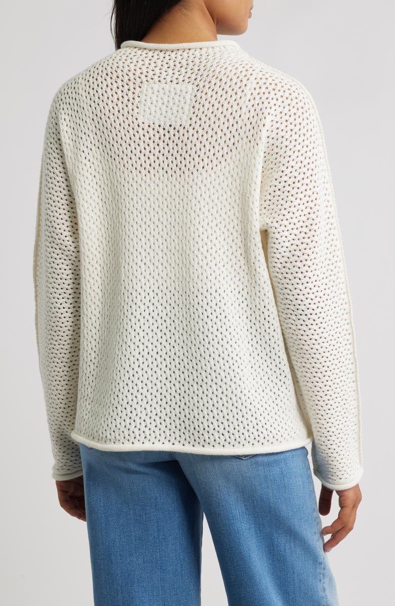 Frank & Eileen Monterey Open Stitch Cotton Sweater, Alternate, color, Ivory