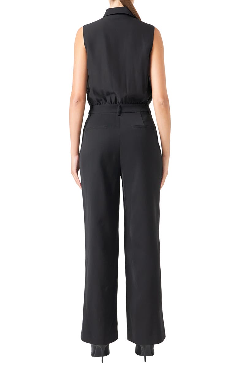 Endless Rose Ruffle Sleeveless Jumpsuit, Alternate, color, Black