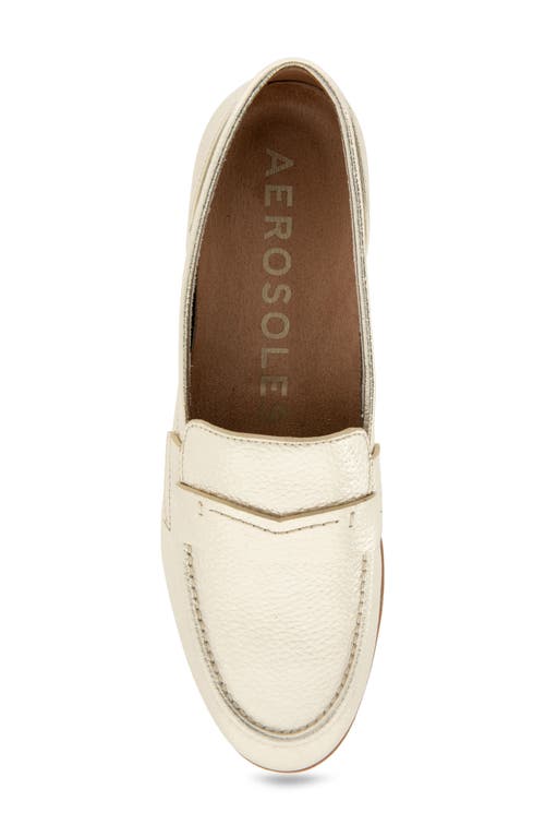 Shop Aerosoles Winona Loafer In Gold Metallic Pebbled Leather