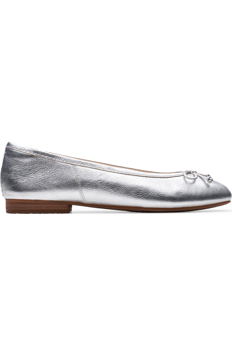 Clarks<sup>®</sup> Fawna Lily Ballet Flat, Alternate, color, Silver Leather