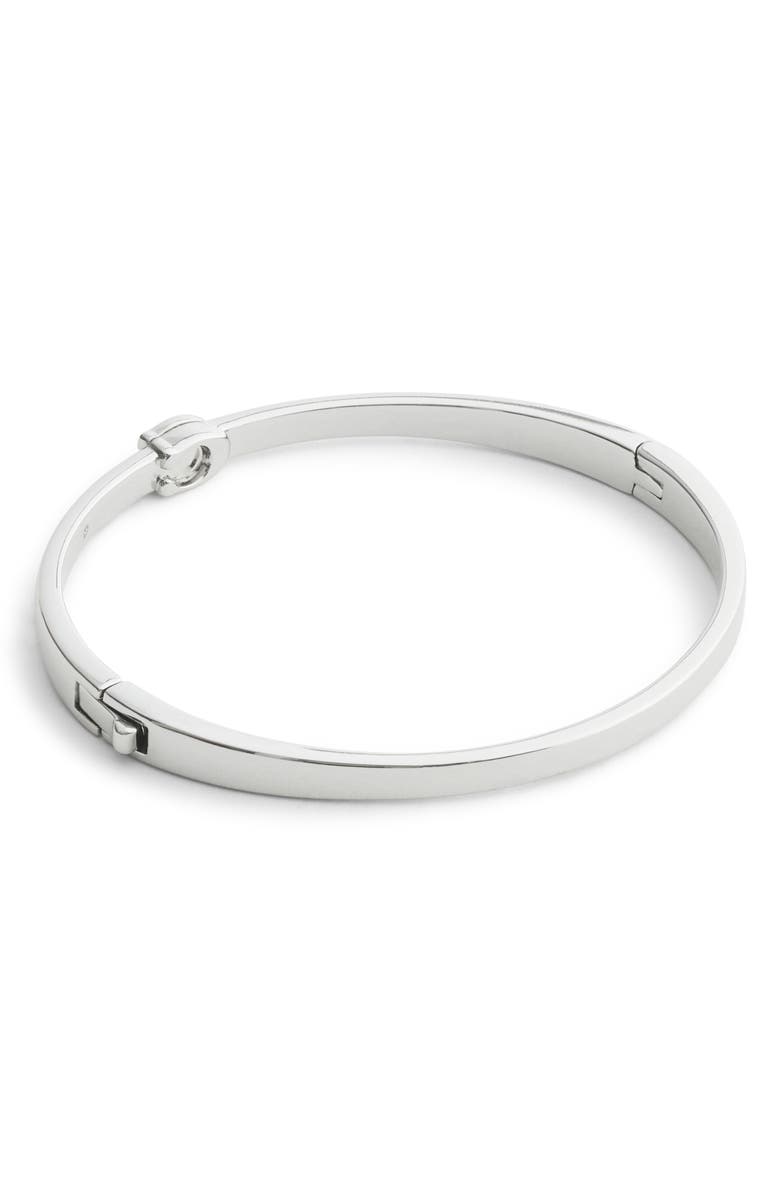 COACH Sculpted C Hinged Bangle, Alternate, color, Rhodium