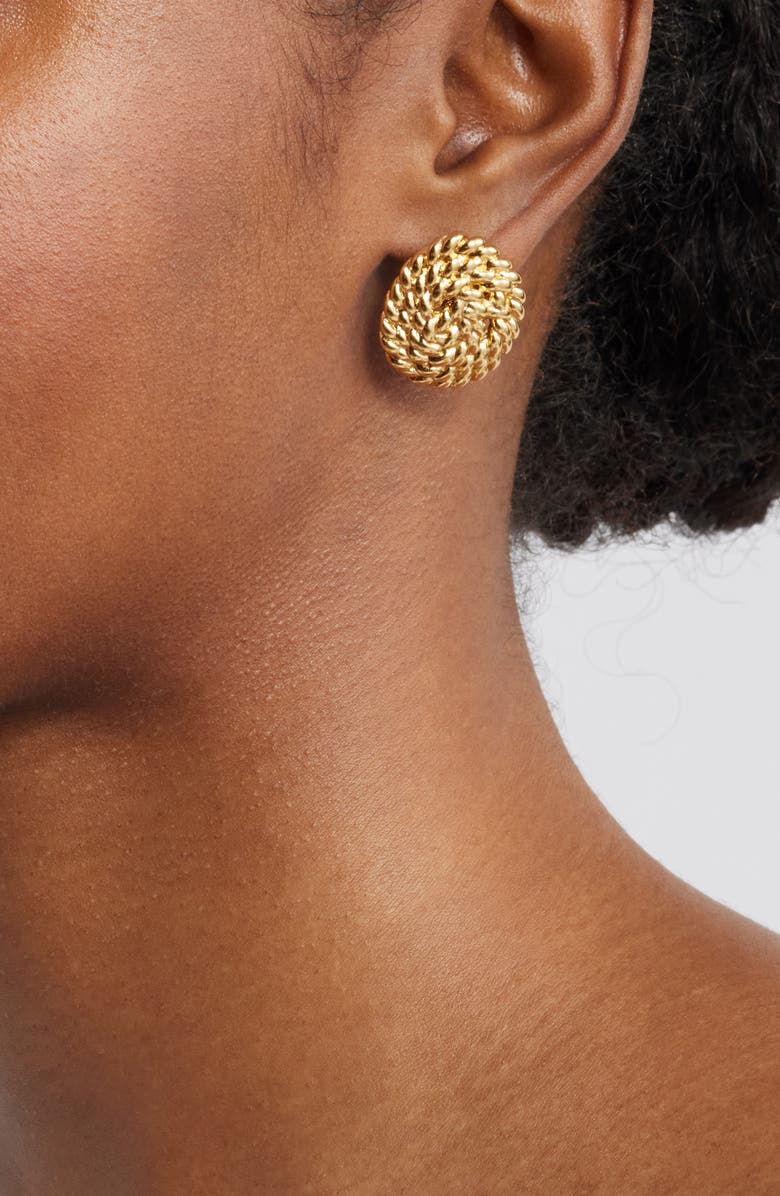 FRASIER STERLING Braided Knot Earrings, Alternate, color, Gold