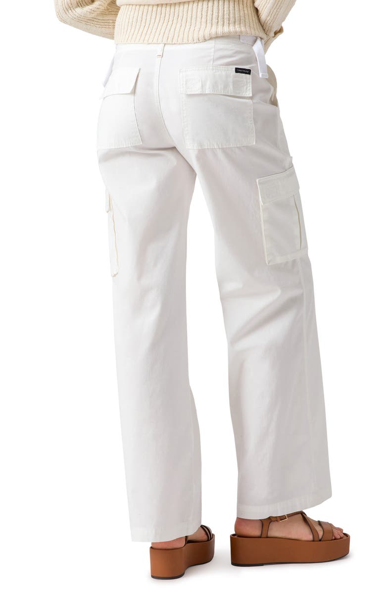 Sanctuary Reissue High Waist Straight Leg Cargo Pants, Alternate, color, White