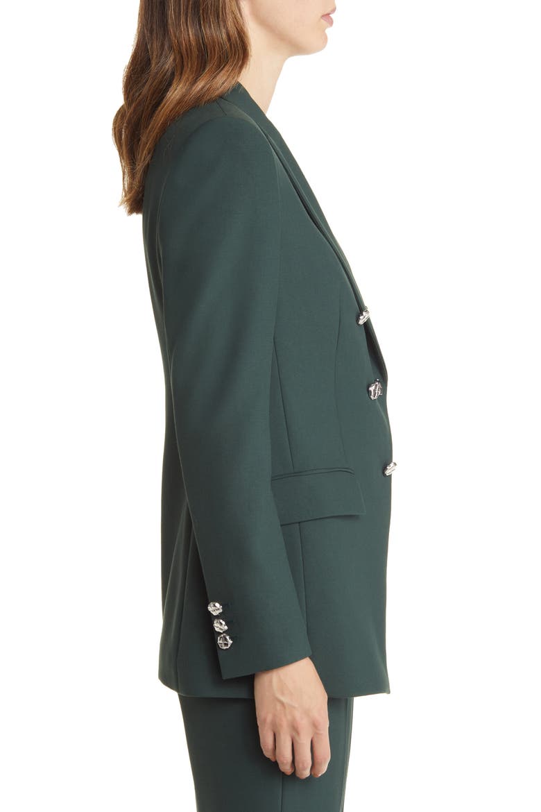 Janorda Double Breasted Blazer, Alternate, color, COURT GREEN