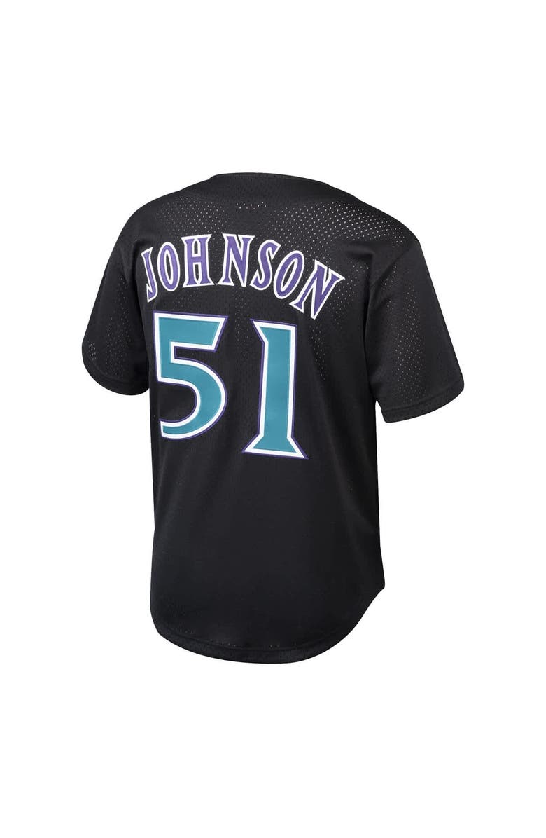 Mitchell & Ness Men's Mitchell & Ness Randy Johnson Black Arizona Diamondbacks Cooperstown Collection Mesh Batting Practice Button-Up Jersey, Alternate, color, 