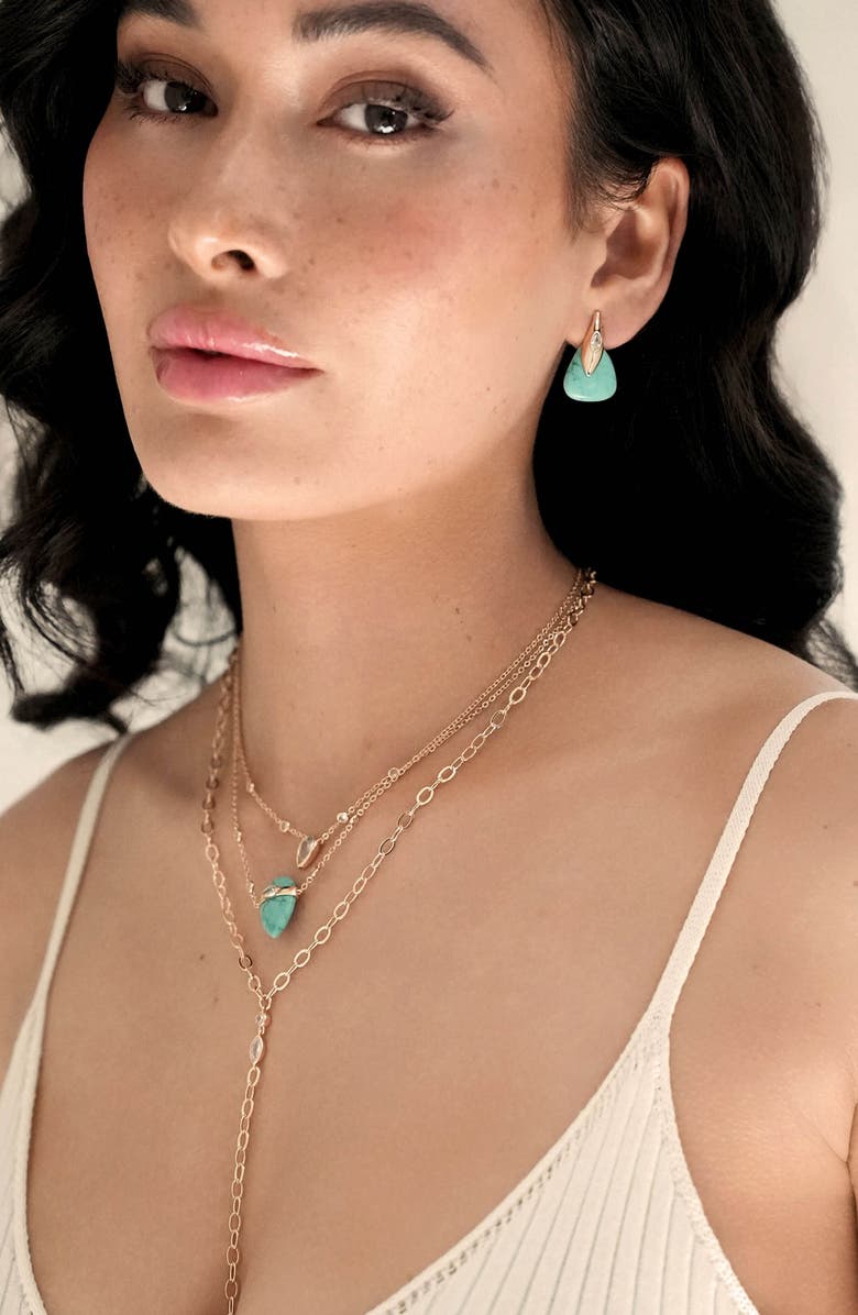 Ettika Turquoise & Crystal Earrings, Alternate, color, Turquoise