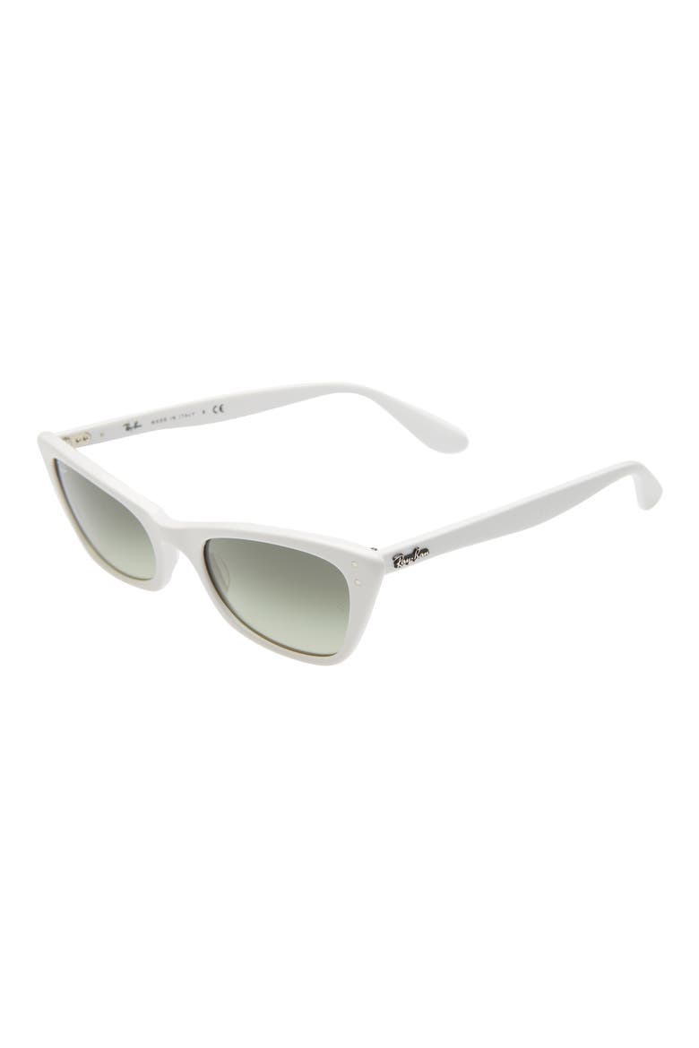 52mm Transparent Cat Eye Sunglasses, Alternate, color, WHITE/ GREEN VINTAGE