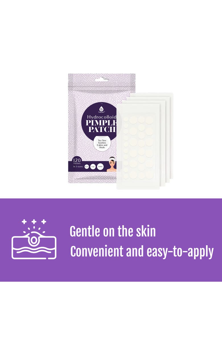 PURSONIC Hydrocolloid Pimple Patch, 120-Count, Multi Size Acne Solution 5 Pack, Alternate, color, Multicolor