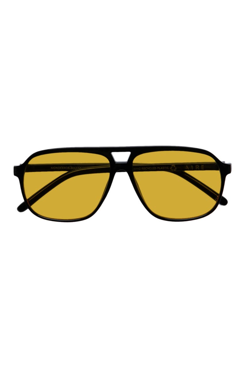 Monoceros 57mm Aviator Sunglasses, Alternate, color, BLACK