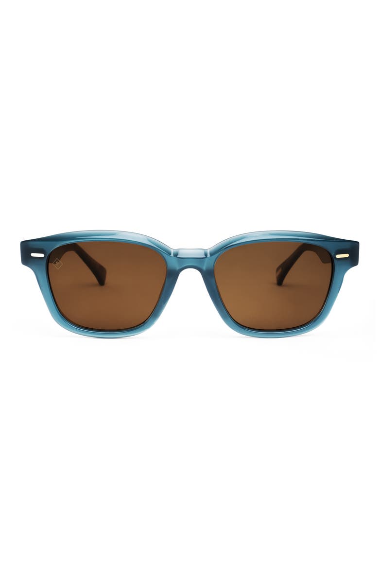 Carby 53mm Polarized Round Sunglasses, Main, color, CITRUS/ VIBRANT BROWN POLAR