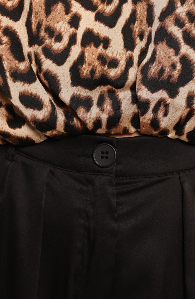 Petal & Pup Harlow Leopard Print Crop Top & Wide Leg Pants Set, Alternate, color, Tan Black