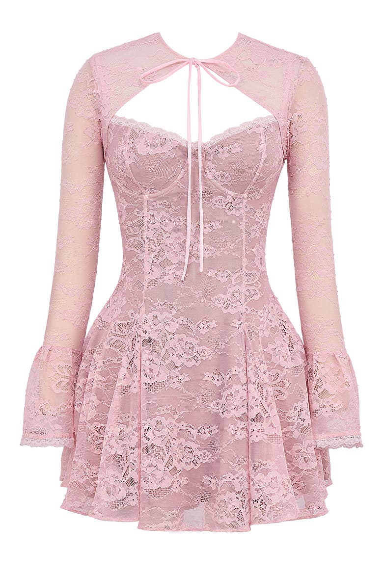 Alice Underwire Lace Minidress & Bolero, Alternate, color, CRYSTAL ROSE