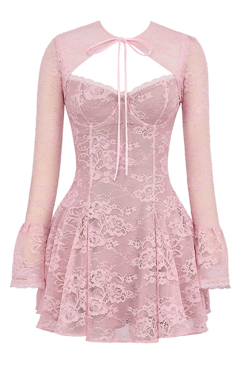HOUSE OF CB Alice Underwire Lace Minidress & Bolero, Alternate, color, Crystal Rose