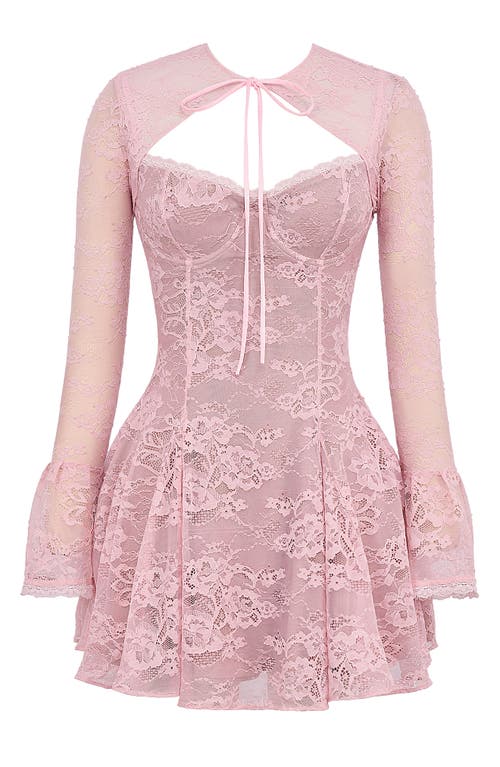 House Of Cb Alice Underwire Lace Minidress & Bolero In Pink