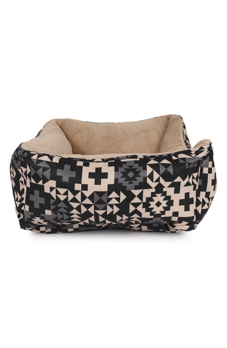 Pendleton Faux Fur Kuddler Dog Bed, Alternate, color, Blue Ridge Black