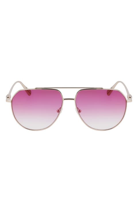 Roseau 57mm Gradient Aviator Sunglasses