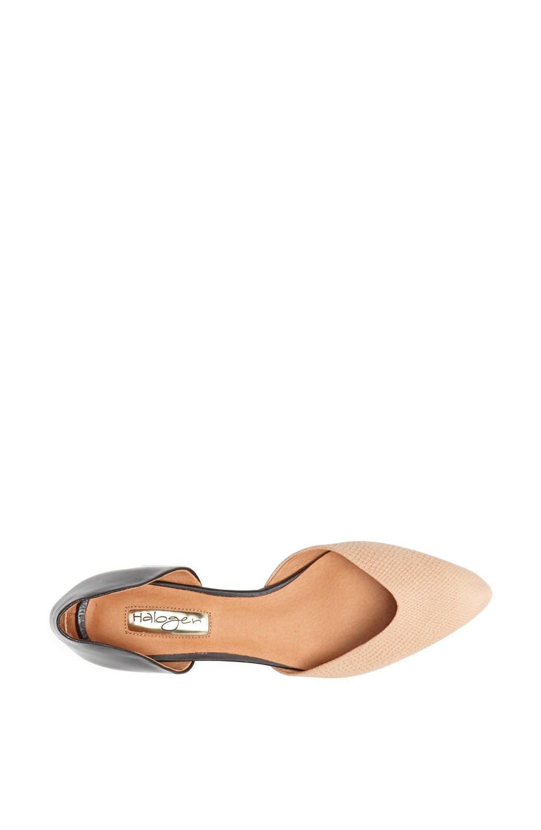 'Leta' d'Orsay Flat, Alternate, color, NUDE/ BLACK NAPPA