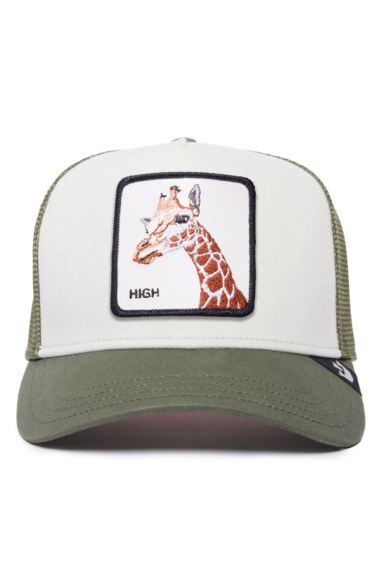 Goorin Bros. High Giraffe Trucker Hat, Main, color, Olive