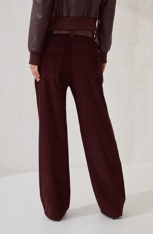 Brunello Cucinelli Bordeaux Corduroy Pants With Concealed Front Closure