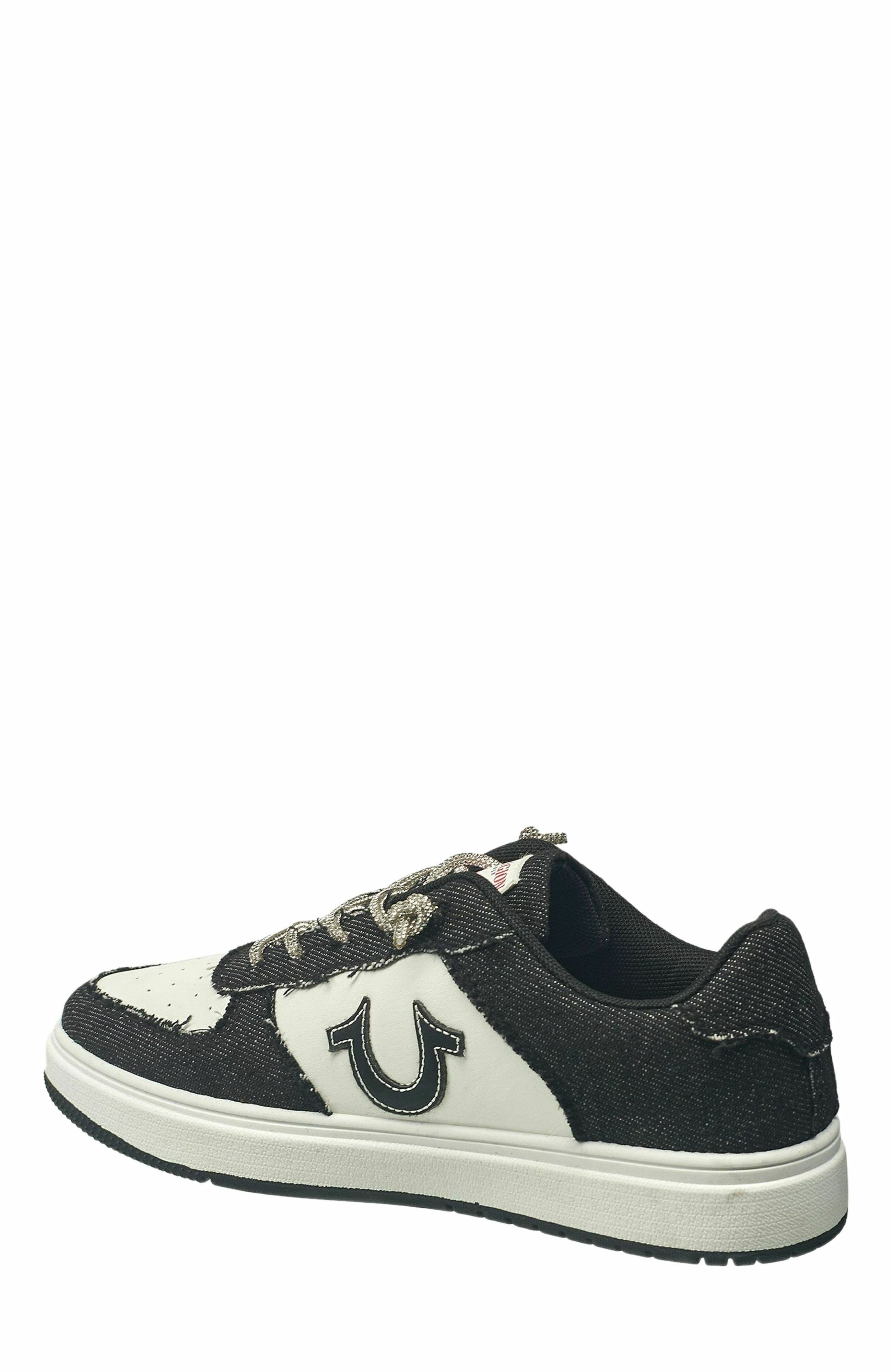 Allison Logo Sneaker, Alternate, color, Black denim
