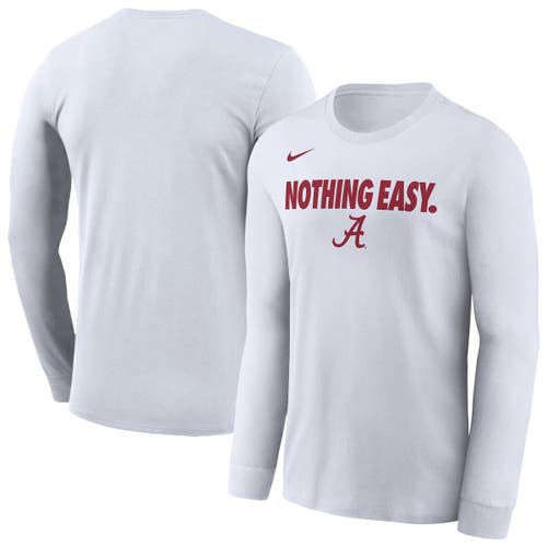 Nike White Alabama Crimson Tide 2025 On-court Bench Long Sleeve T-shirt