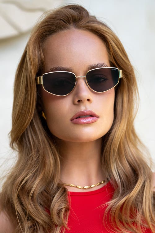 Freyrs Eyewear Delilah Cat Eye Sunglasses In Brown