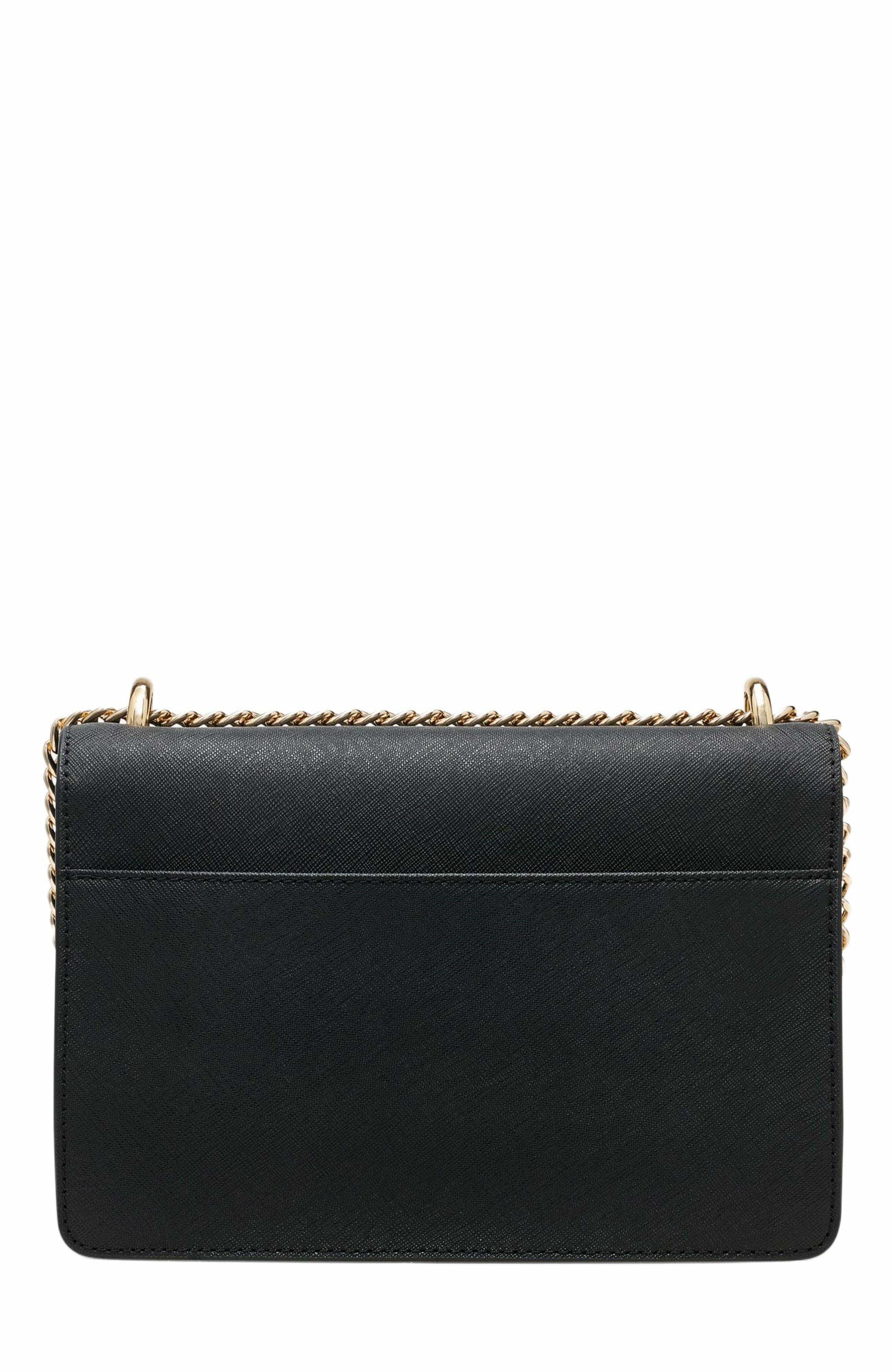 Echo Small Chain Flap Bag, Alternate, color, BLK/GOLD