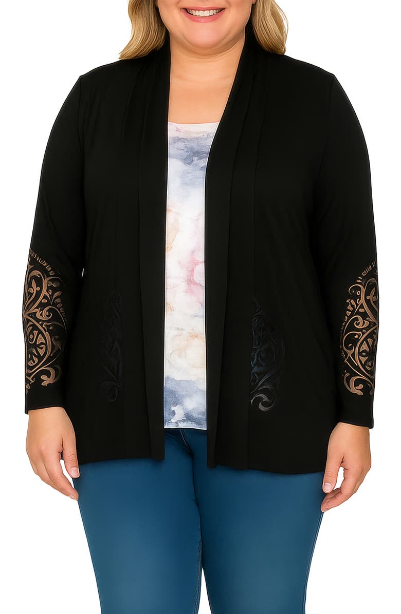 Standards & Practices Burnout Cardigan, Main, color, Black