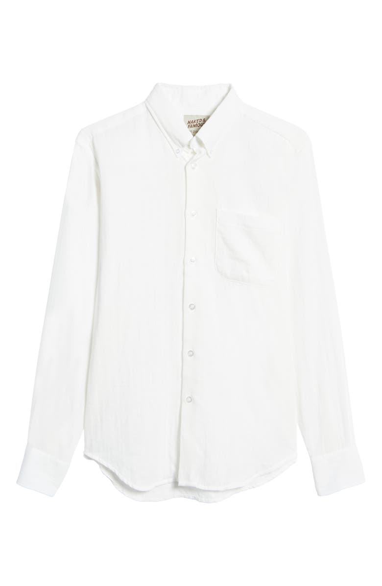 Naked & Famous Denim Slim Fit Double Weave Button-Down Shirt, Alternate, color,