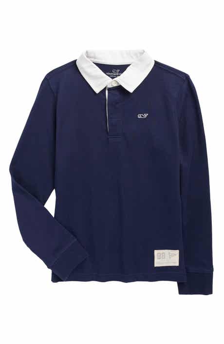 vineyard vines Kids' Solid Cotton Rugby Shirt