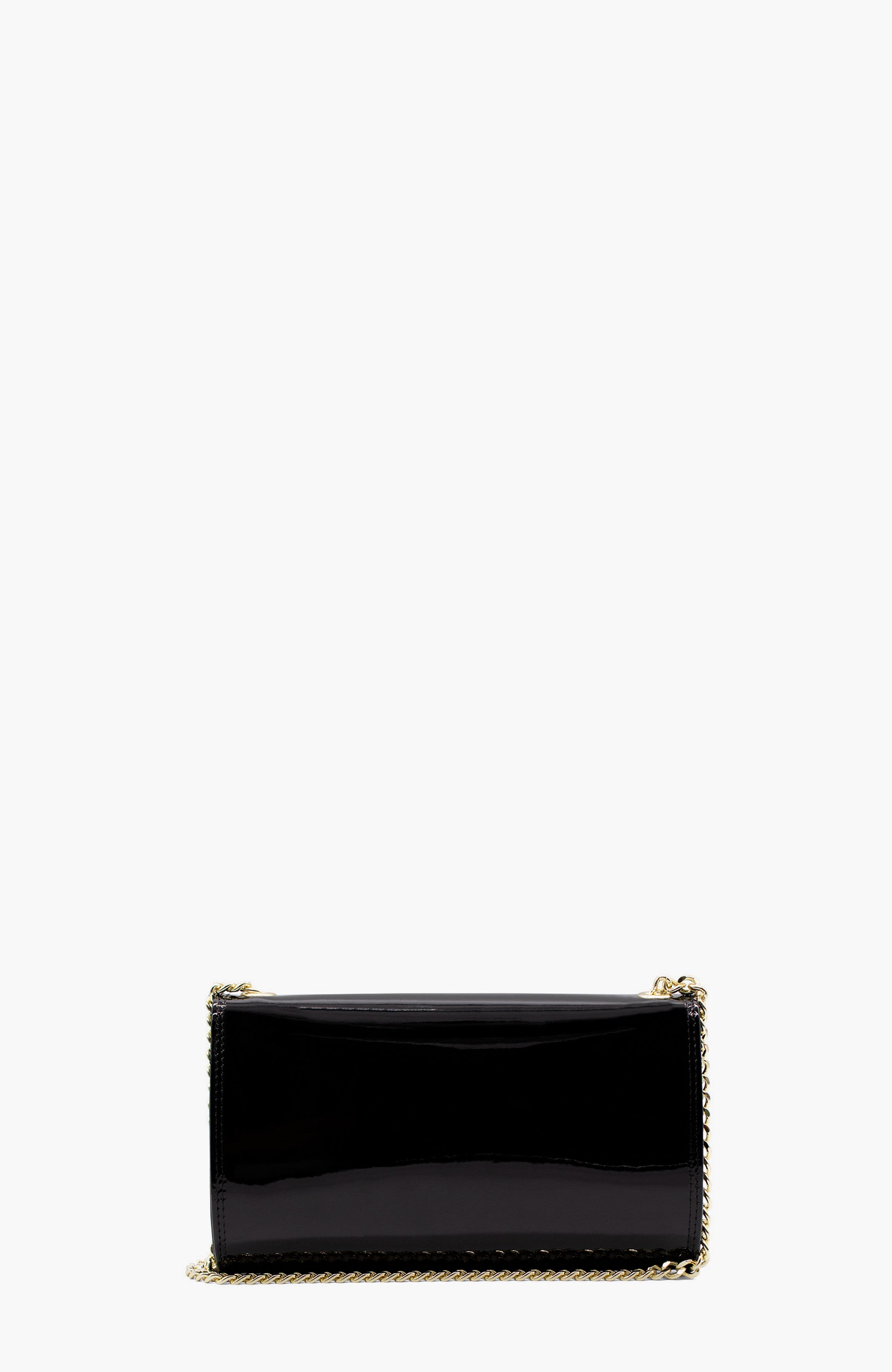 All In Patent Leather Clutch Shoulder Bag 535, Alternate, color, Black