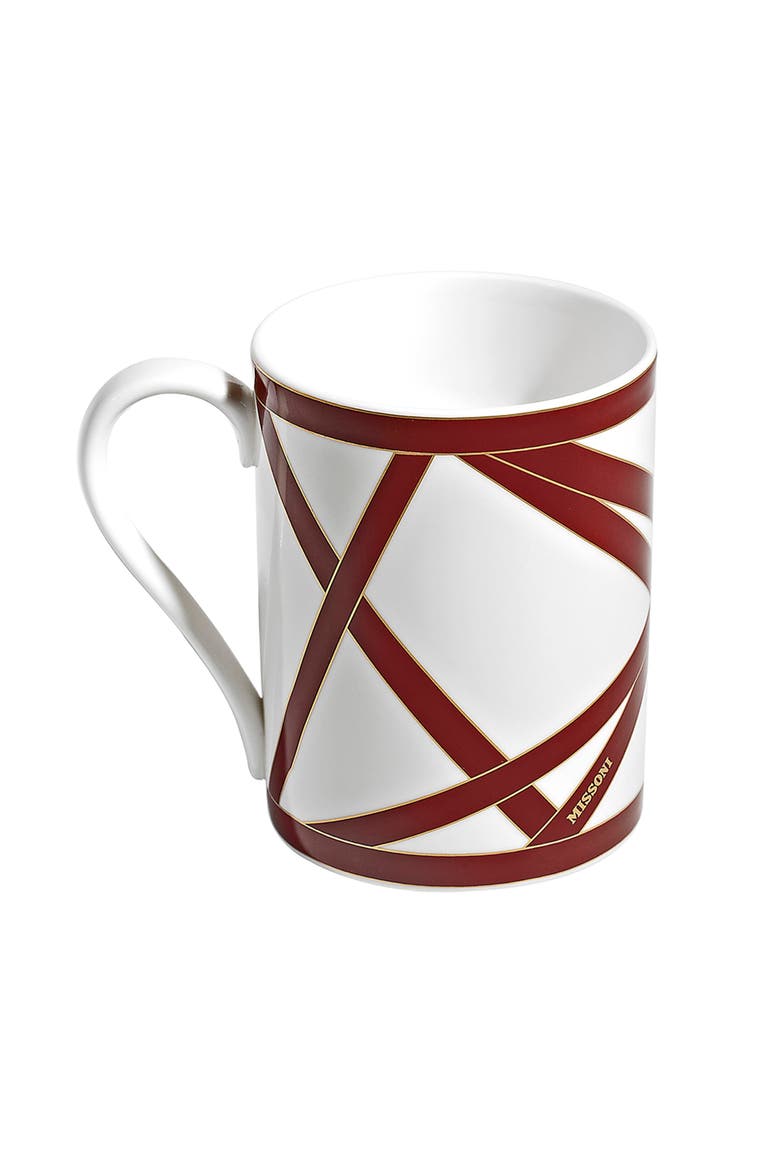 Mug Cup NASTRI in Luxury Box Bordeaux diam. 3", H 3.9", cap. 12.5 oz, Alternate, color, Multicolor