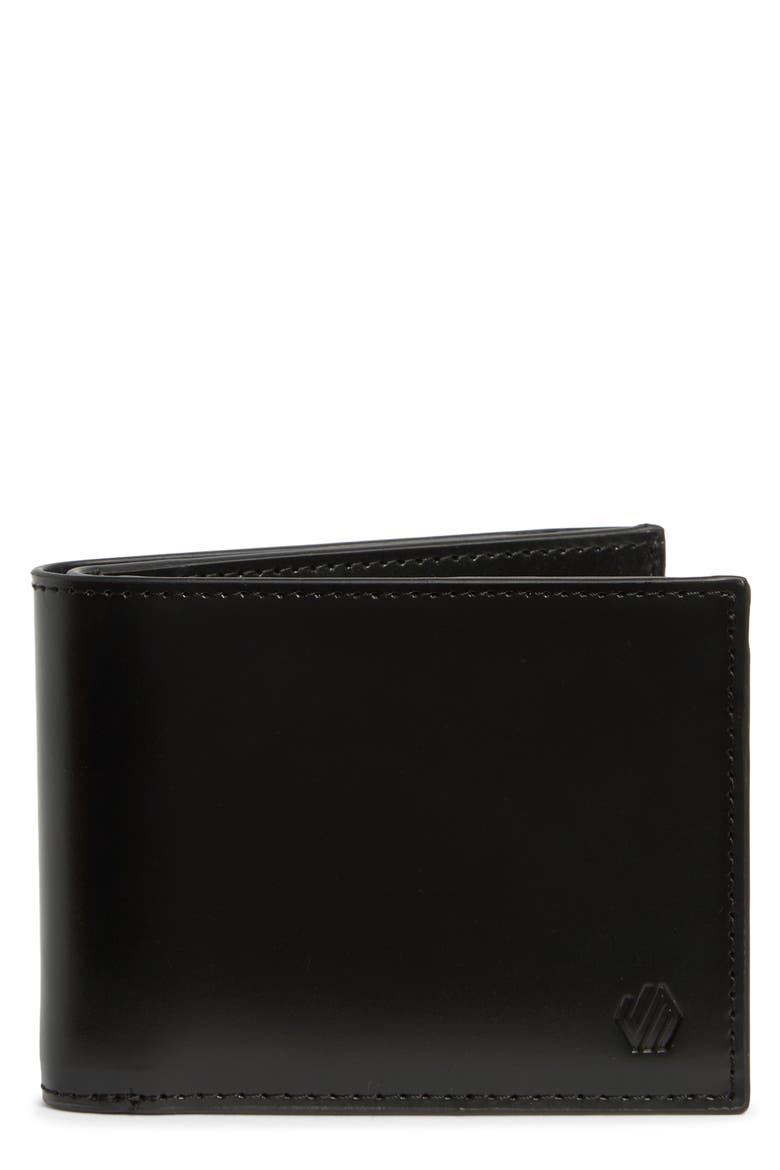 Brushoff Leather Bifold Wallet, Main, color, BLACK