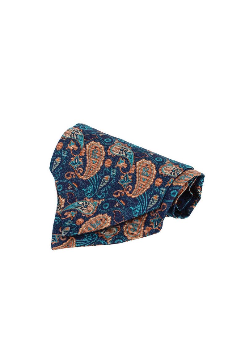 The Prince Stately Paisley Silk Ascot, Main, color, Blue Paisley