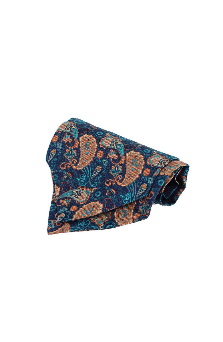Trafalgar The Prince Stately Paisley Silk Ascot, Main, color, Blue Paisley