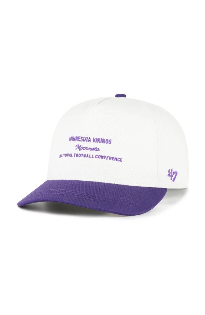 '47 Men's '47 White Minnesota Vikings Contemporary Two-Tone Hitch Adjustable Hat, Alternate, color, White