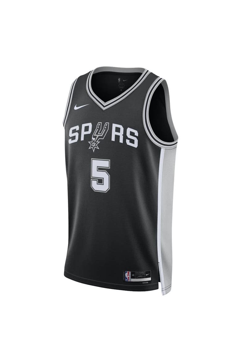 Unisex Nike Stephon Castle Black San Antonio Spurs Swingman Jersey - Icon Edition, Alternate, color, Black