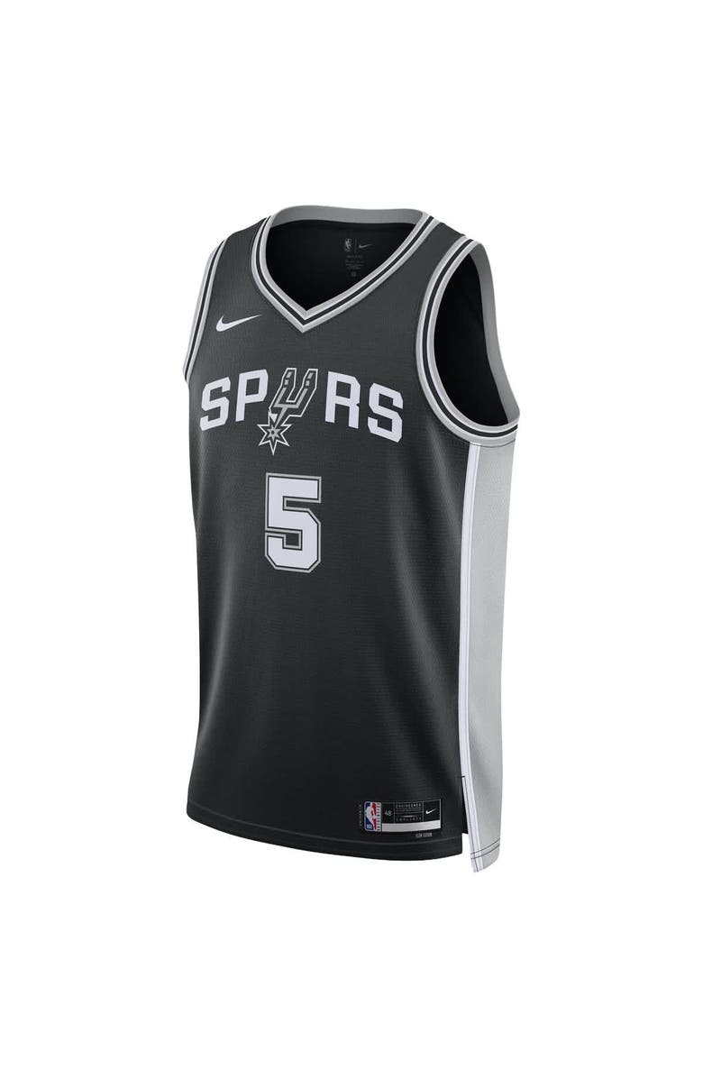 Nike Unisex Nike Stephon Castle Black San Antonio Spurs Swingman Jersey - Icon Edition, Alternate, color, Black