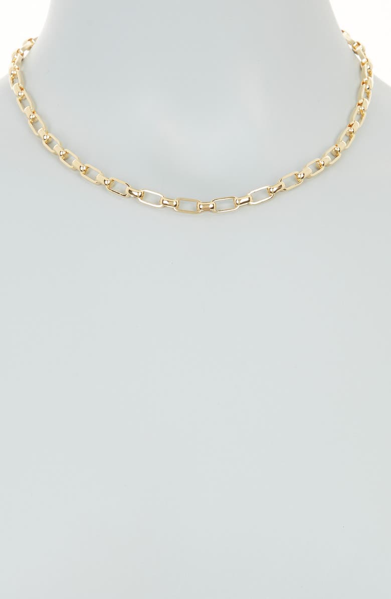 Sterling Forever Elara Chain Necklace, Alternate, color, Gold