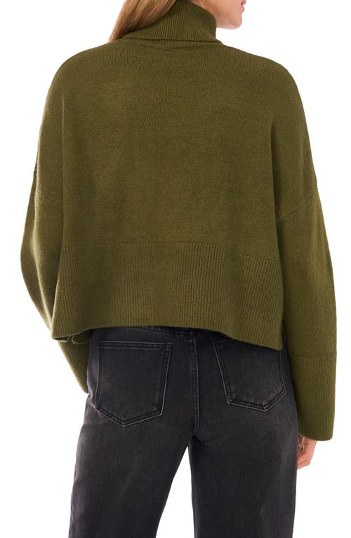 Parker Turtleneck Crop Sweater In Green