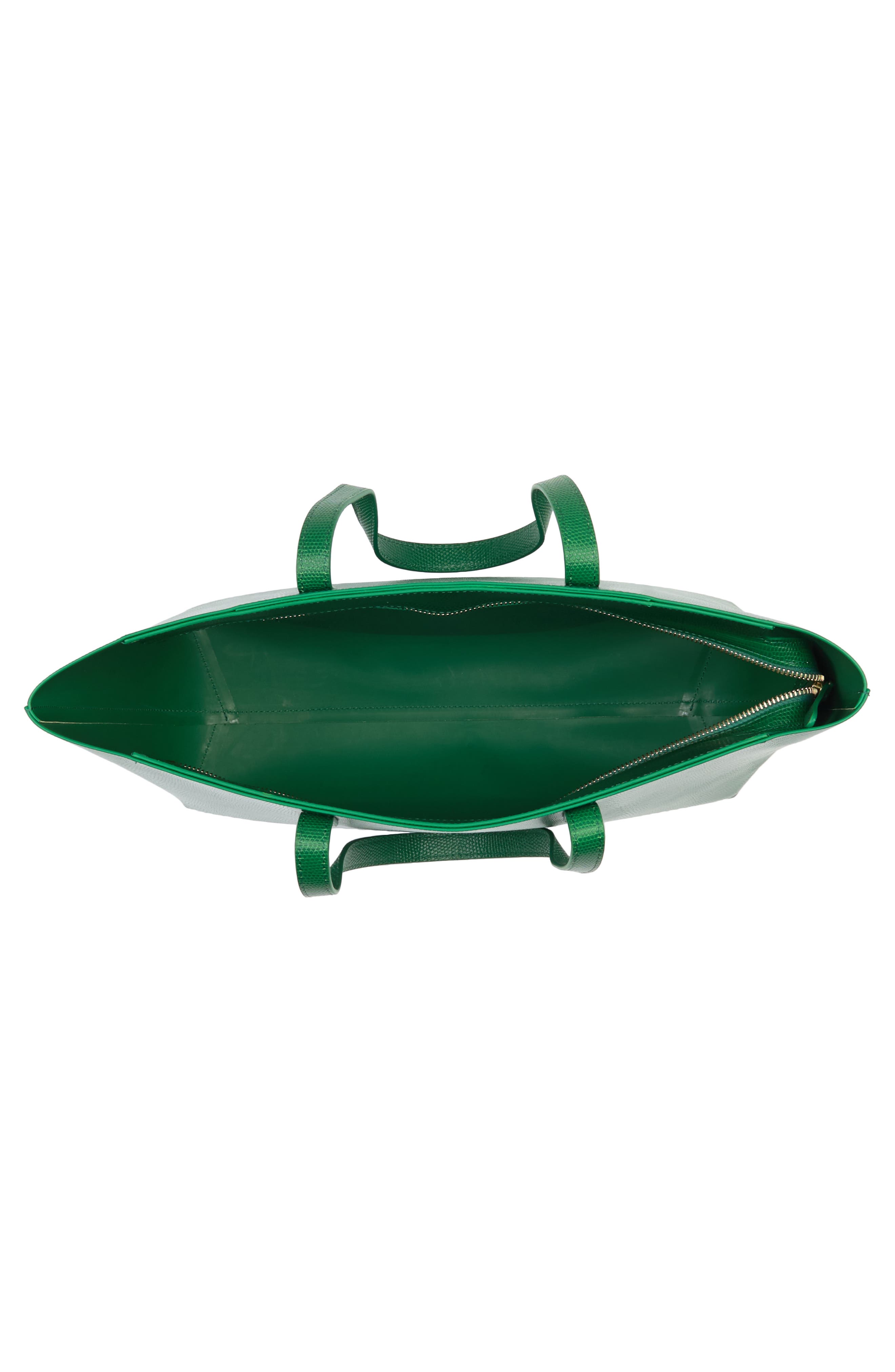 Mansur Gavriel Small Leather Zip Tote, Alternate, color, Leaf