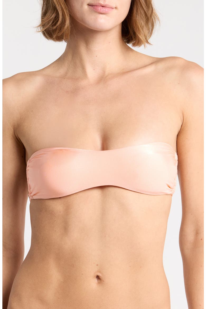 Coral Bandeau Bikini Top, Main, color, PEACH NECTAR